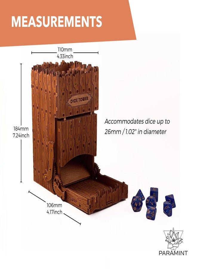 Paramint Steampunk Dice Tower DND Dice Roller - Premium Tower Roller - Portable Dice Tower for Tabletop Games - Durable Dice Roll Accessory - Ideal for DND and Board Games - Image 2